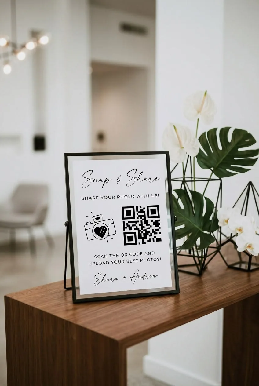 Marco con código QR para compartir fotografías